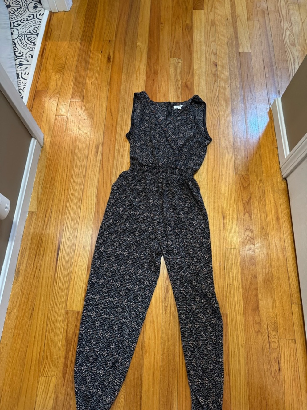 Max Studio Black Printed Sleeveless Jumpsuit